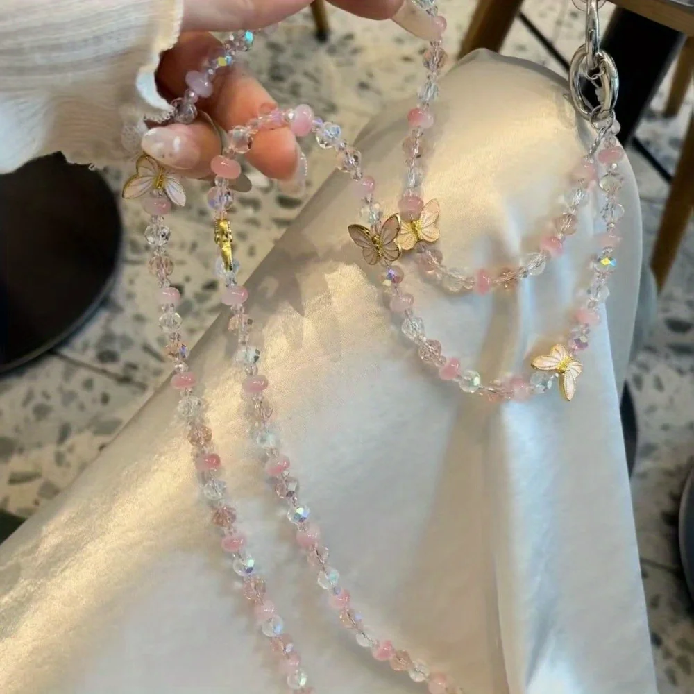 

[A203] Оригинальная розовая пудра с кристаллами и бисером, цепочка-мессенджер для мобильного телефона, подвеска для мобильного телефона, диагональная задняя цепочка