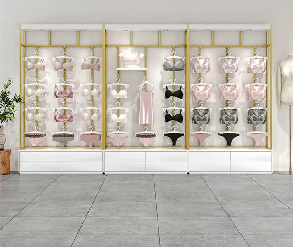 Bra and underwear display rack, high-end floor standing display rack for lingerie stores, adjustable