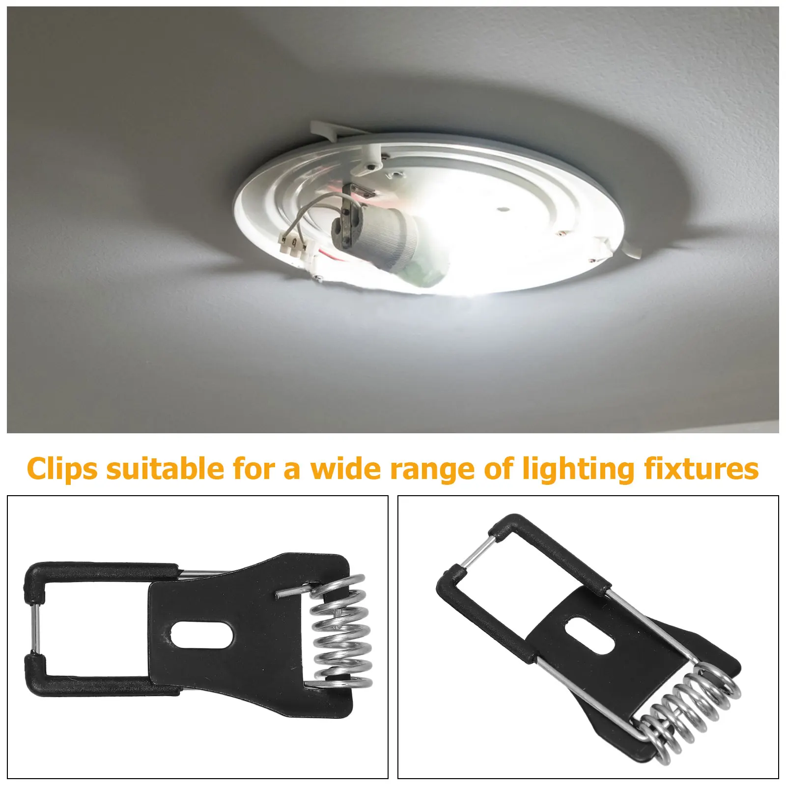 

20 Pcs Lighting Accessories Spring Clamps for Recessed Lamp Uniform Force Robust Easy Installation Strong Fastening Elegant
