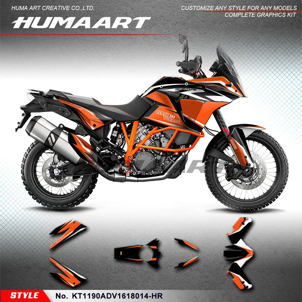 

HUMAART Graphics Decal Kit Vinyl Sticker for KTM 1050 1090 1190 ADV Adventure 2016 2017 2018, Accessories, KT1190ADV1618014-HR