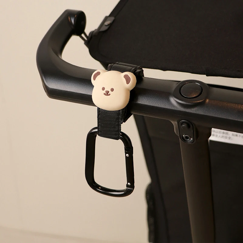 Baby-Kinderwagen-Haken Niedliche Cartoon-Bären Fahrrad-Kinderwagen-Organizer-Haken PU-Leder-Haken zum Aufhängen von Baby-Kinderwagen-Zubehör – Detail 3