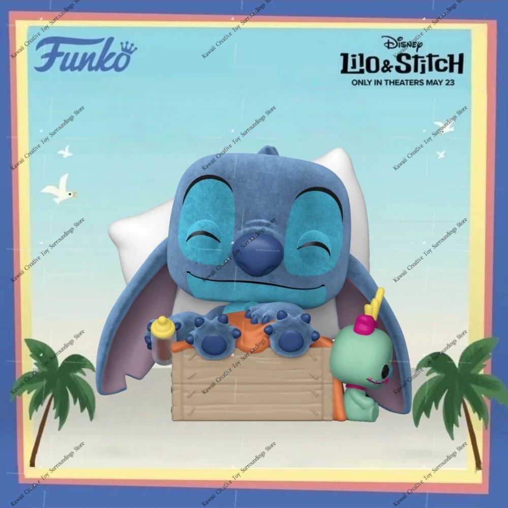

Disney Anime Lilo & Stitch Plus Sleeping Stitch In Box 1607 (Flocked) Figure FUNKO Pop! Collectible Limited Edition Toy Gift