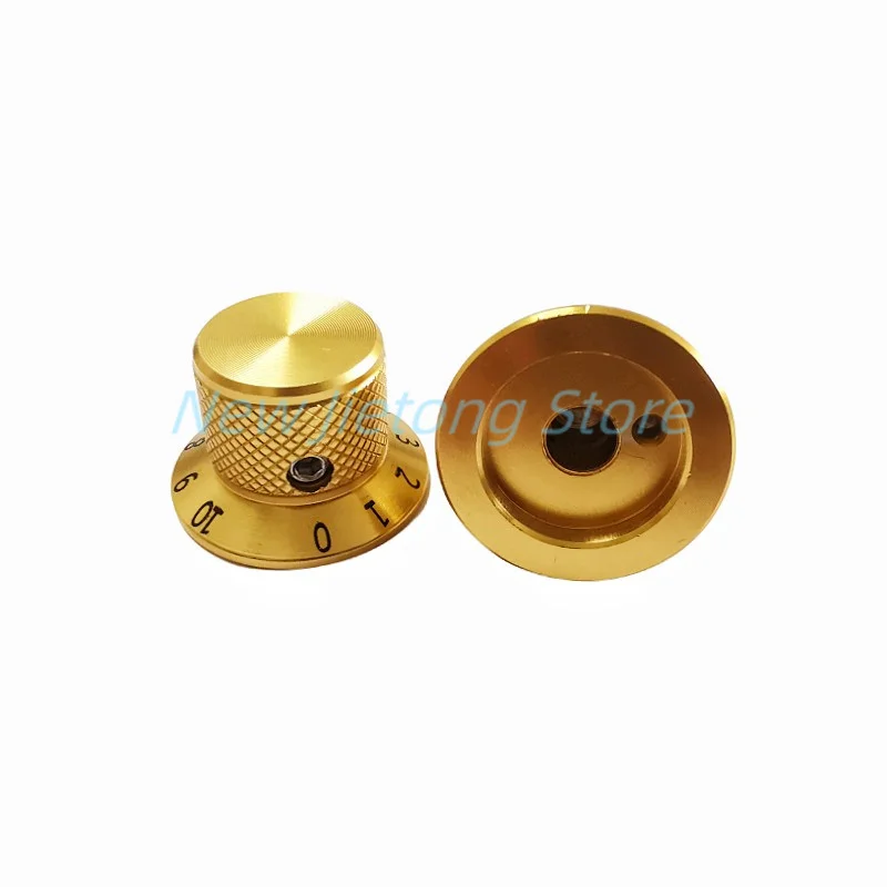 2pcs Gold Color 25x17mm Aluminum Alloy Potentiometer Switch Contral Caps Volume  Audio Electric Guitar Bass Knobs Screw Type