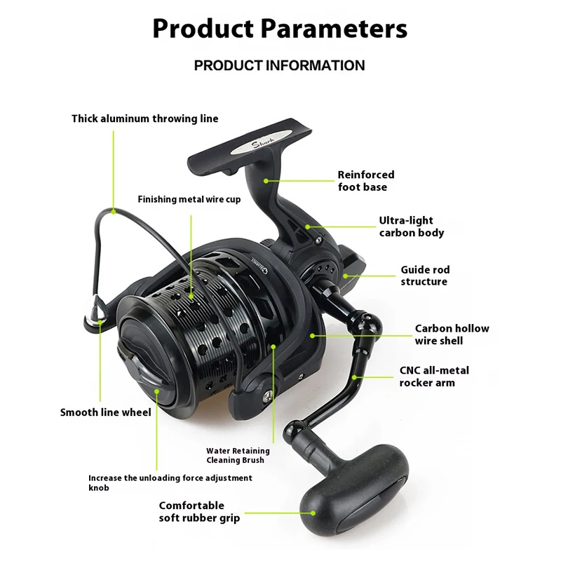 Carrete Jigging IE9000-12000 – Metálico para lance largo en mar - imagen 2