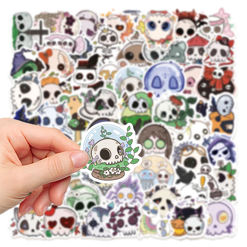 50PCS Halloween Skull Stickers Children DIY Festival Self-adhesive Phone Cases Water Cups Guitar Skateboard Graffiti Decals Toys