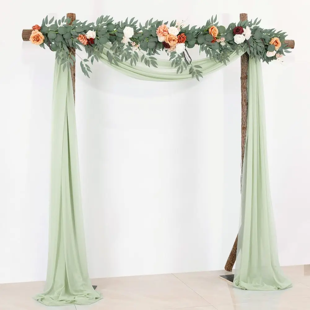 

Outdoor Backdrop Curtain Densed Elastic Wedding Arch Drapes Photo Photography 2ftx18ft For Ceremony Reception