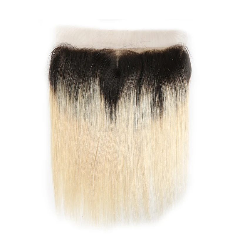 Ombre Blonde Brasilianische Gerade Menschliches Haar Bundles Mit Frontal KEMY HAAR 3/4PCS Weben Bundles Mit Verschluss Remy haar Extensions