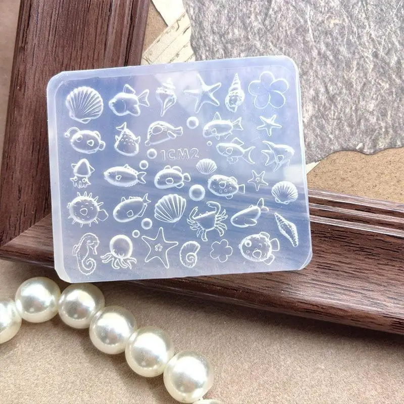 1Pcs Summer Ocean Themed Silicone Nail Mold 3D Conch Seashell Style for Gel Manicure DIY Nail Decor Home Salon Beginners