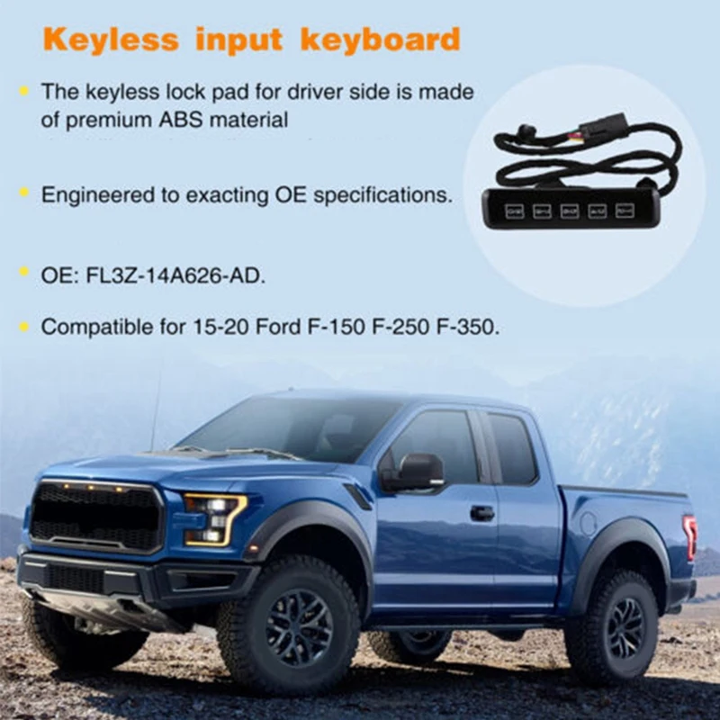 New For Ford F150 F250 F350 Keyless Lock Pad FL3Z-14A626-AD FL3Z-14A626-AA FL3Z14A62AB Password Lock Switch