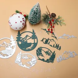 Mountains, Lakes Scrapbooking Die Cuts Greeting Cards Paper Craft Knife Mould Blade Punch Stencils Cutting Dies 2024 New Arrival