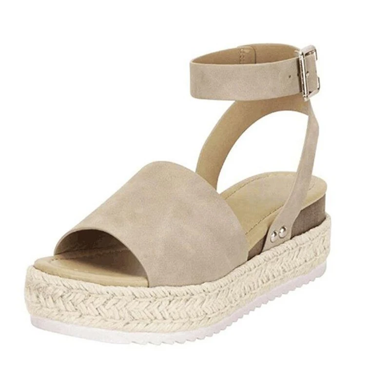 Women\'s Sandals Summer 2024 Wedges Shoes For Women Sandals Fashion Plus Size Hemp Rope Wedge Heel Platform Fish Mouth Sandals