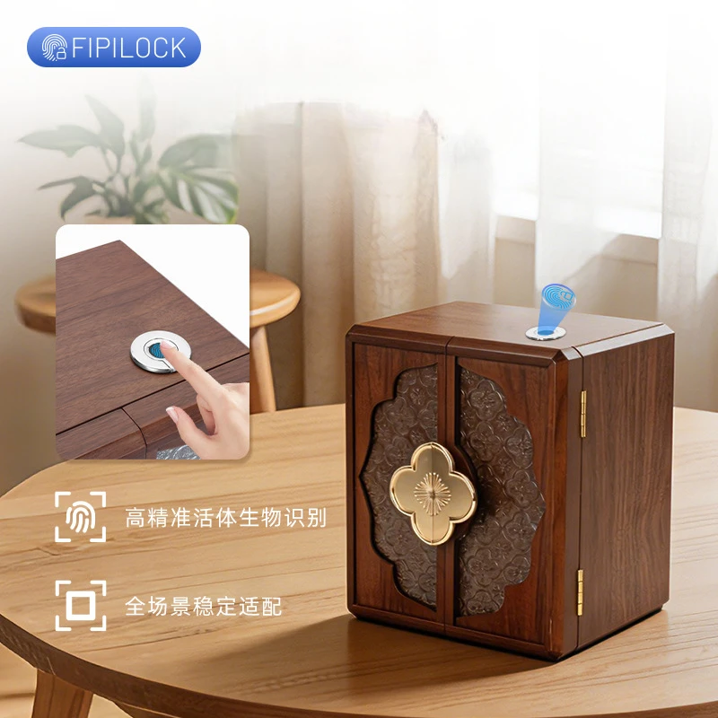 FIPILOCK Embedded Fingerprint Lock Anti-theft Zinc Alloy Lock for Jewelry Box Storage Box Rechargeable Cigar Box Lock