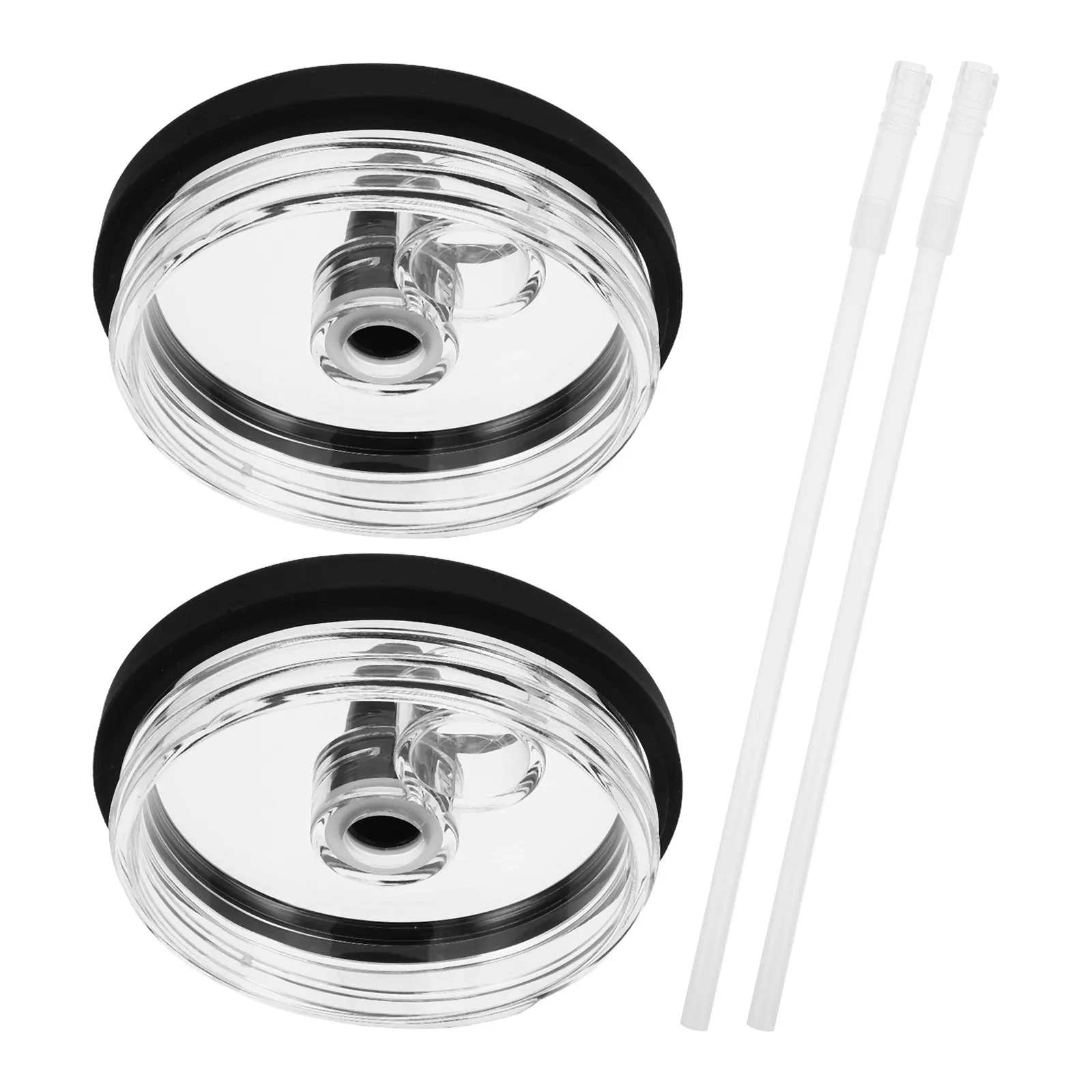 2pcs Transparent Tumbler Lid Replacement Splash-Resistant Spill-Proof Leakproof Plastic Cover For Coffee Cups Travel Mug Kitchen
