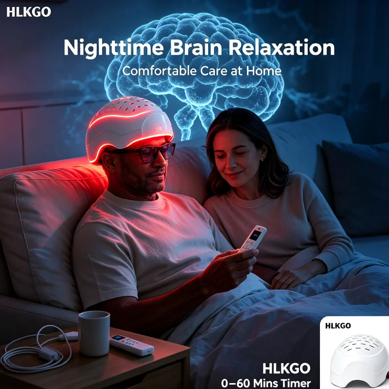 810nm 1070nm Dual Wavelength LED Brain Helmet, Near Infrared Light Therapy Photobiomodulation