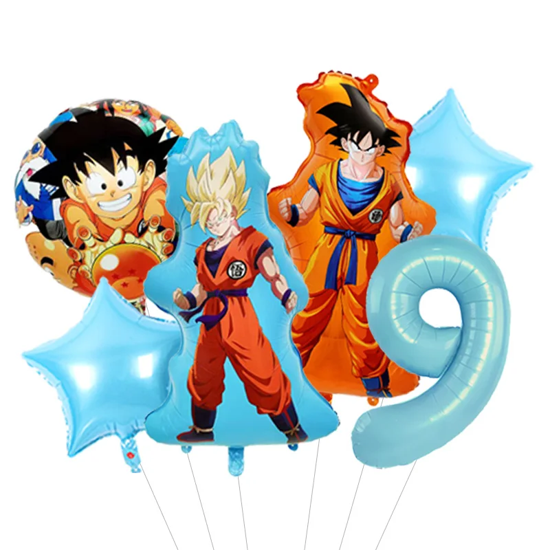 Vintage Dragon Ball Z Original Series Balloon Bouquet Four Star Foil Mylar for Retro Anime Fan Birthday Party