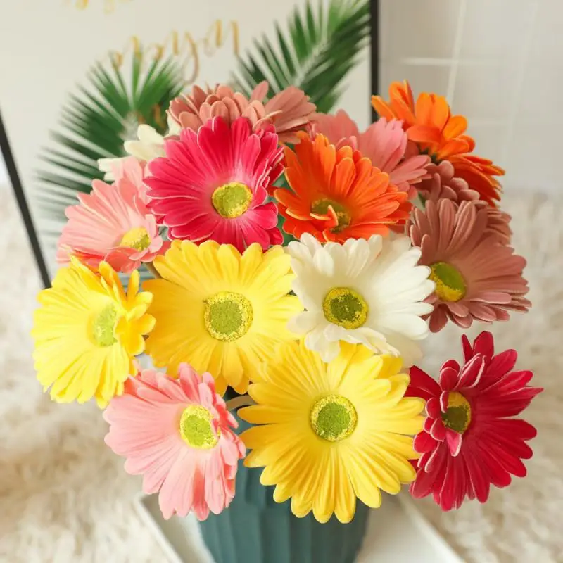 Gerbera Rich Colors Grace Fresh Clear Elastic Simulation Unique Style High Quality Material Transparent Reality The Flowers Full