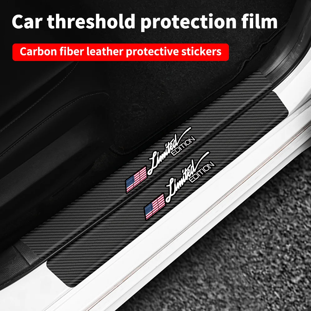 

Limited Edition Car Door Sill Sticker Carbon Fiber Auto Trunk Bumper Strip For Chevrolet Spark Cruze Tracker Orlando Trax Epica