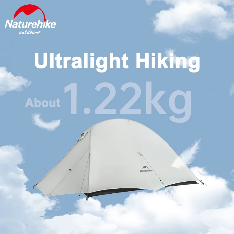 Naturehike Cloud Up UL Tent 1.22kg Ultralight Hiking 2 Person Waterproof Double Layer 3 Seasons Windproof Camping Tent with Mat