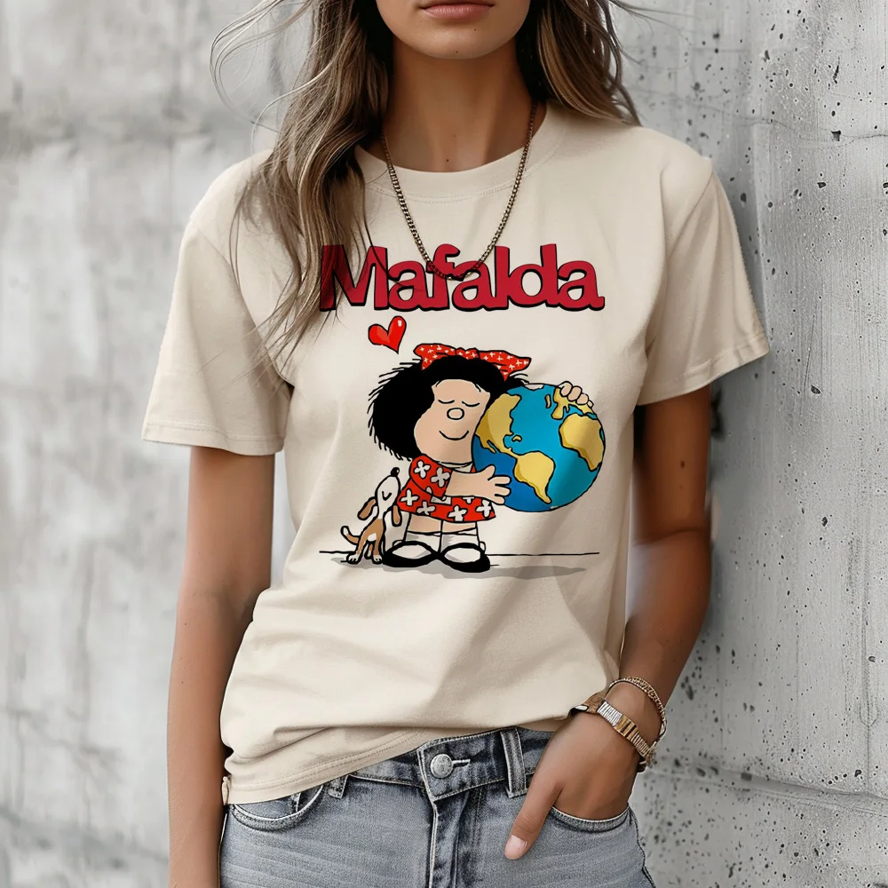 Mafalda tshirt women manga harajuku t-shirts female comic funny manga clothing