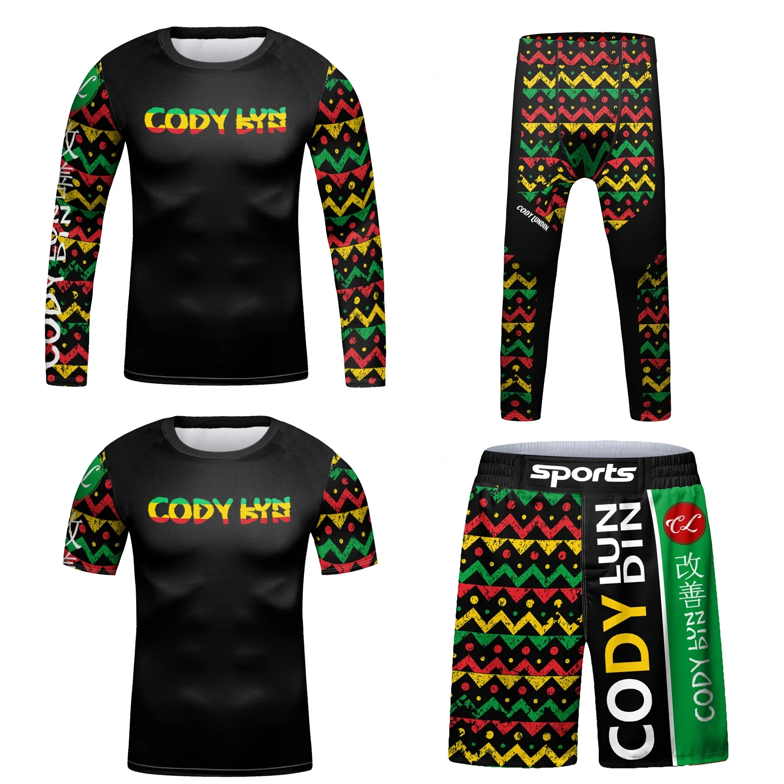 Children\'s Rash Guard Clothing MMA T-shirt+Shorts Kid\'s sports Tights Set Gym Boy Bjj Gi Boxing Rashguard Jiu Jitsu Shirts