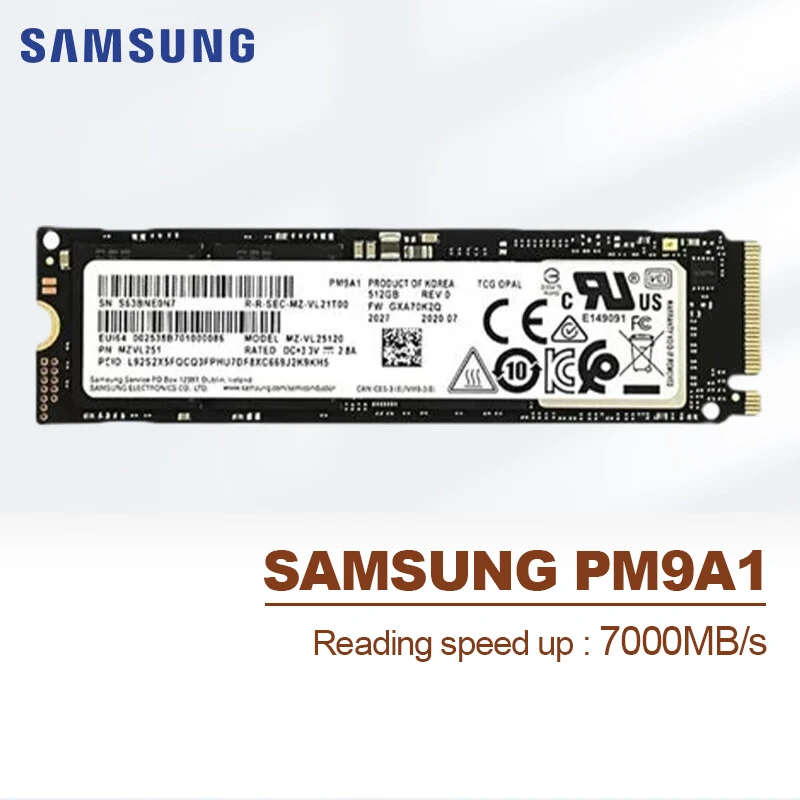 SAMSUNG SSD 512GB 1TB 2TB PM9A1 M.2 2280 NVMe PCIe 4.0 Solid State Drive for Dell HP Lenovo Laptop Desktop Ultrabook