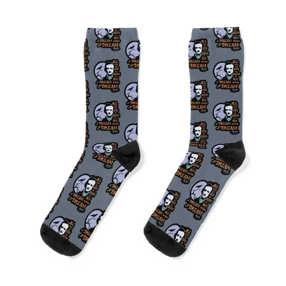 

Edgar Allan Poe Dream Within A Dream Socks sport men cotton high quality anime Women Socks Men's