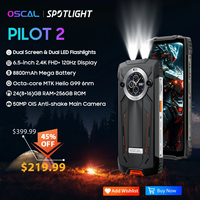 [World Premiere] OSCAL PILOT 2 Rugged Smartphone Helio G99 6.5'' 120Hz 8GB 256GB Mobile Phone with Dual LED Flashlights 8800mAh