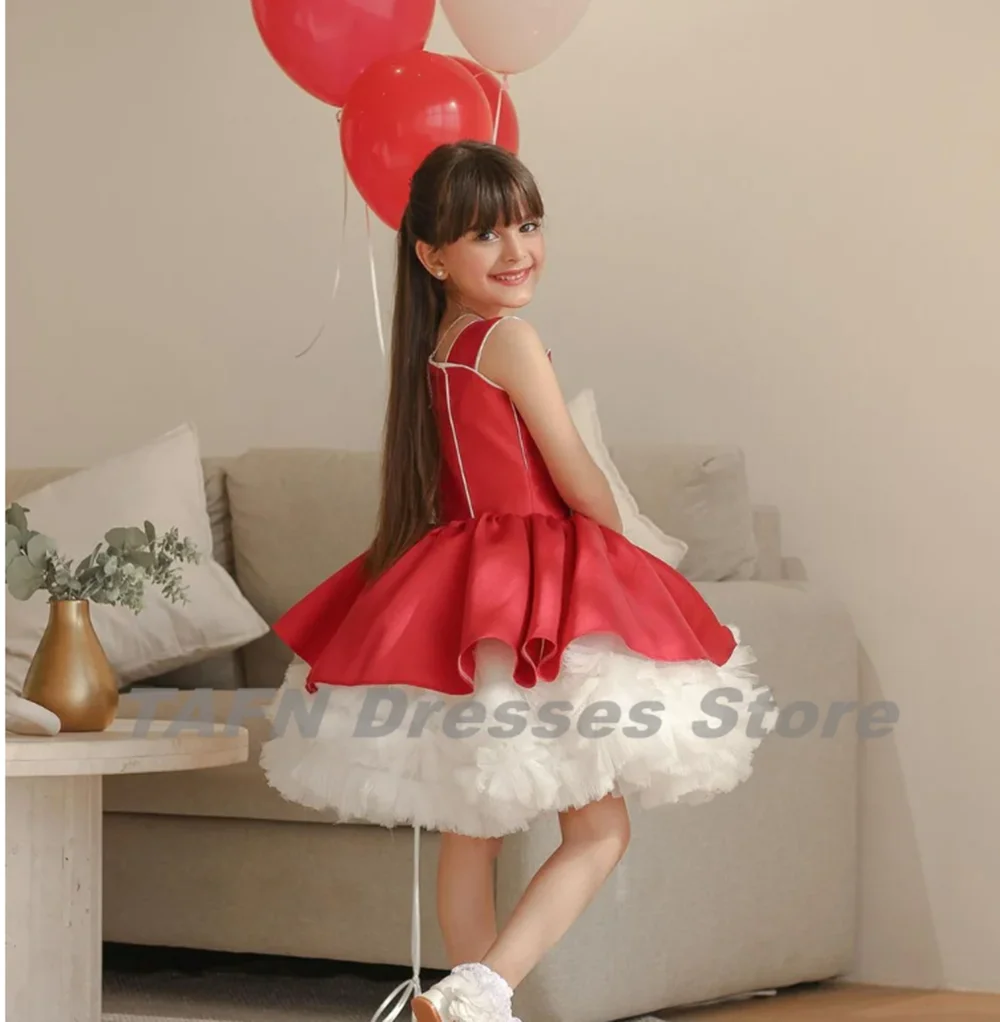 Flower Girl Dress For Wedding Off Shoulder Luxurious Pearls Tulle Child First Eucharistic Birthday Party Dress