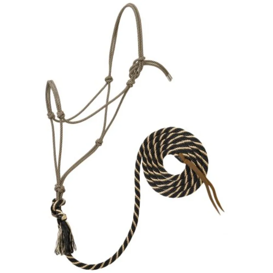 Horse training halter: silvertip rope natural color lightweight and durable for daily use