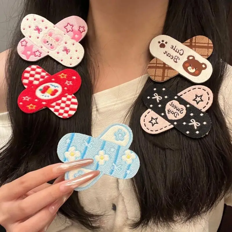 1/5Pcs Reusable Hair Bang Magic Tape Patches Kawaii Anime Band-Aid Design Hair Stickers for Girls Face Washing Makeup