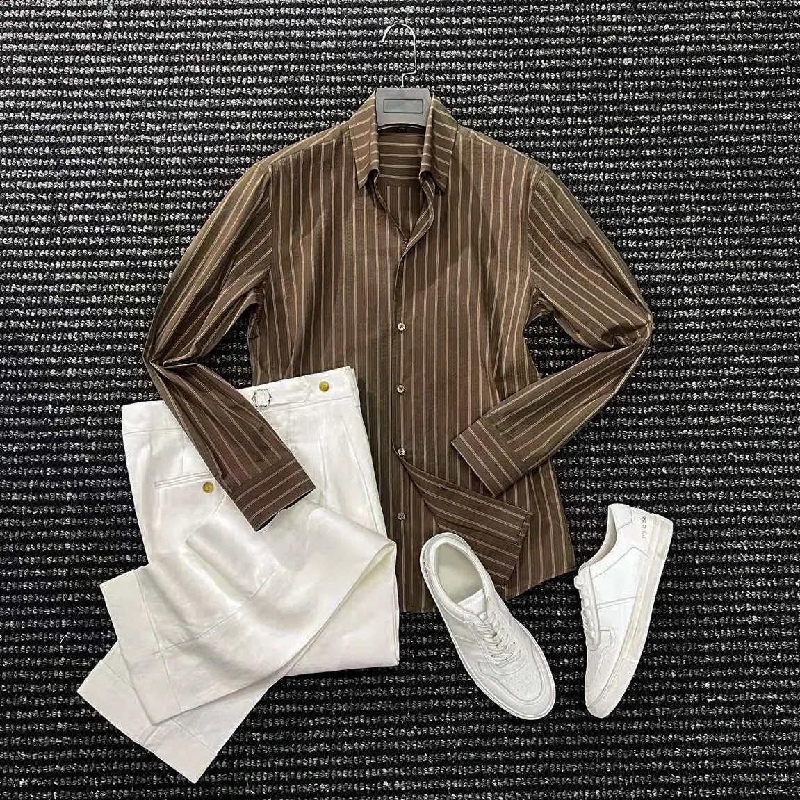 

Classic Vintage One Piece Collar Shirt Men's Gentleman's Business Casual Commuter Shirt