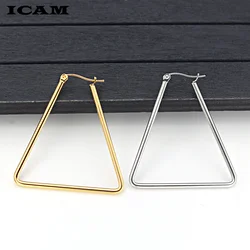 ICAM ohemian Style Triangle Hoop Earring For Women Gold Color Big Circle Earring Vintage Party Accessories Ethnic Jewelry