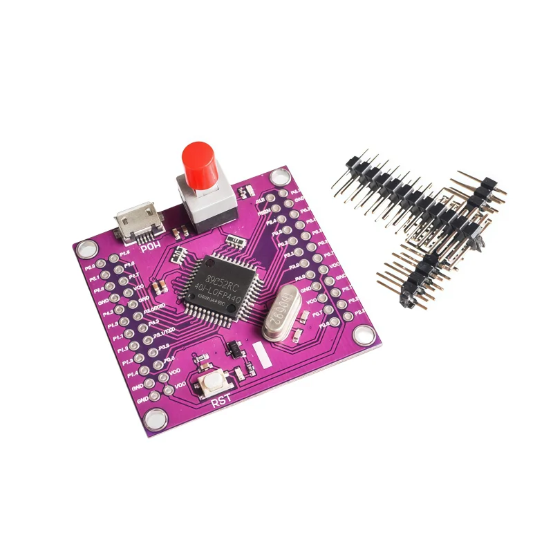 MCU-52 STC89C52RC Microcontroller Development Board - Small System - Purple Version