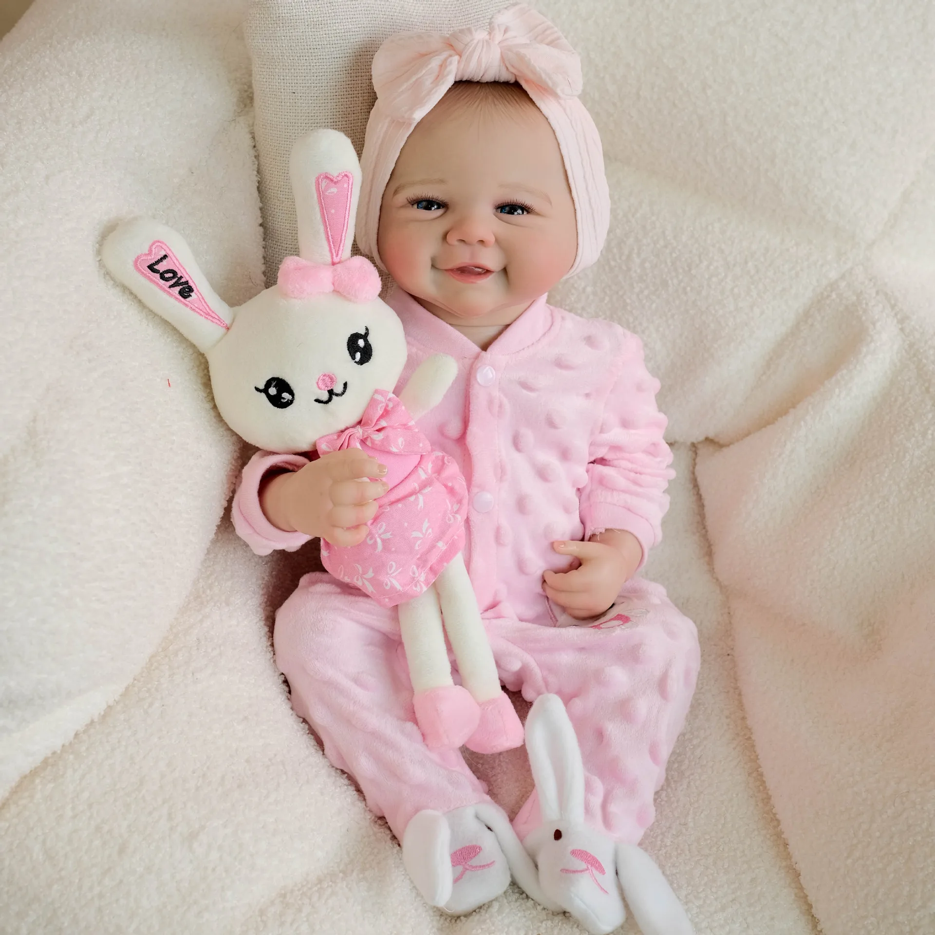 Cute Vivienne 48 cm Full Body Silicone Reborn Doll Waterproof Handmade Realistic Baby Newborn Girl Doll Children Christmas Gift
