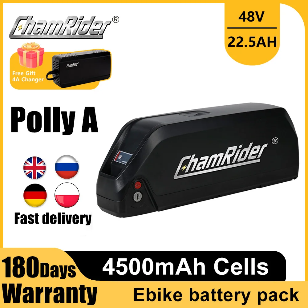 Chamrider Polly A 48V Downtube Battery Ebike Battery 22.5AH Electric Bicycle Battery BMS 50A 21700 cells