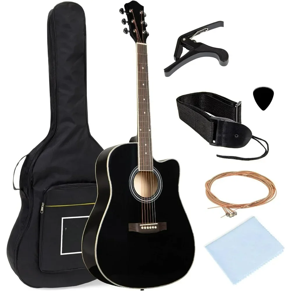 

Beginner Acoustic Guitar, 41 Inch Full Size All Wood Cutaway Guitar Starter Set Bundle with Case, Children's Day Gift, Guitar