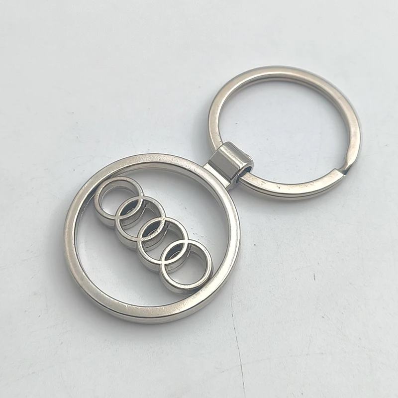 2024 4 Rings Round Hollow Metal Car Logo Keyring Keychain For Audi A1 A3 A4 A5 A6 A7 A8 Q2 Q3 Q5 Q7 S3 S4 S5 S6 S7 Accessories