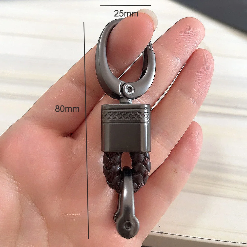 Vintage Hand Woven Leather Rope Keychain Screwdriver 360 Degree Rotating Metal Buckle Keyring for Women Men Car Backpack Pendant