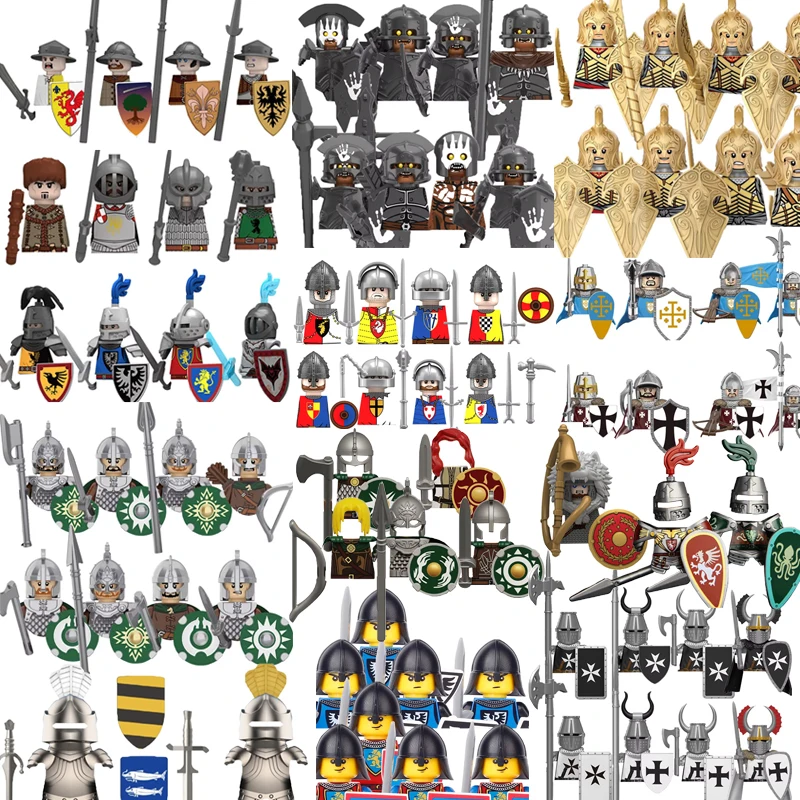 figuras-de-soldados-da-serie-cavaleiro-medieval-blocos-de-montar-infantaria-romana-guarda-militar-arqueiro-guerreiro-lobo-portador-de-bandeira-brinquedo-de-blocos
