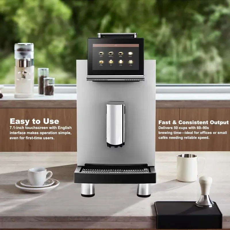 for Espresso Coffee Machine 7.1 Inch Touch Screen 15 Bar Dual Boiler Automatic Grinder Commercial Professional Home Cafe Use
