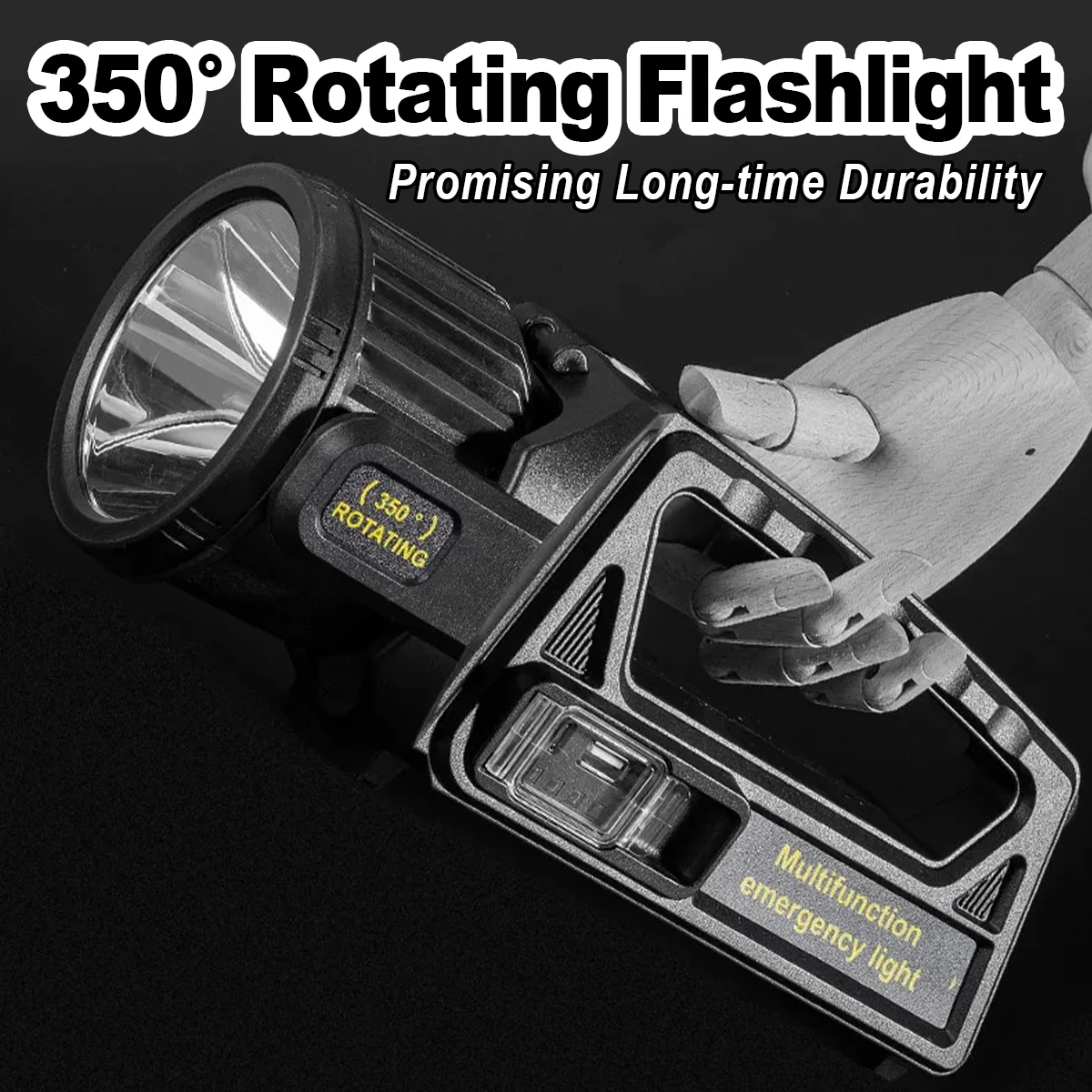 ソーラー充電式-led-懐中電灯防水ライト強力な明るいサーチライト作業スポットライトトーチ屋外太陽光発電ライト