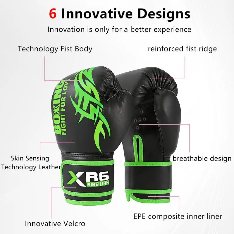 4/6 Oz PU Breathable Children's Adult Professional Sanda Muay Thai Taekwondo Neutral Breathable Boxing Gloves image 5