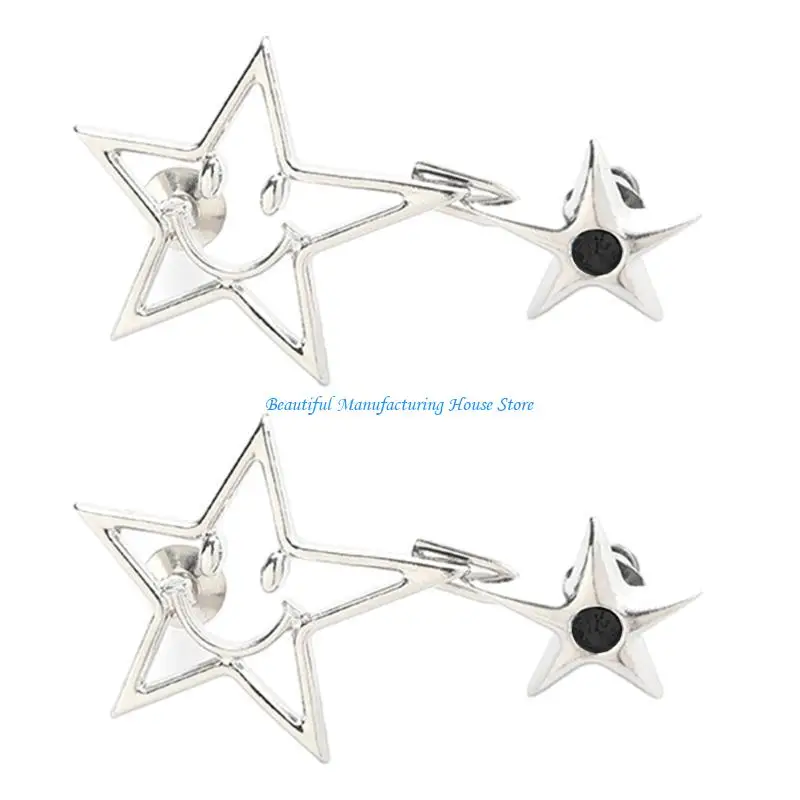 E56A شكل نجمة تشديد زر الخصر للنساء تنورة السراويل الجينز مشبك الخصر قابل للتعديل دبابيس معدنية الملابس والاكسسوارات #1