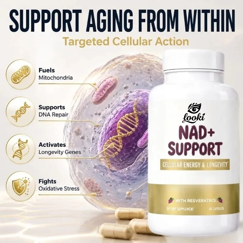 NAD 500mg Contains Trans Resveratrol, Quercetin TMG Anti-aging, Cellular Energy-60 Vegetarian Capsules
