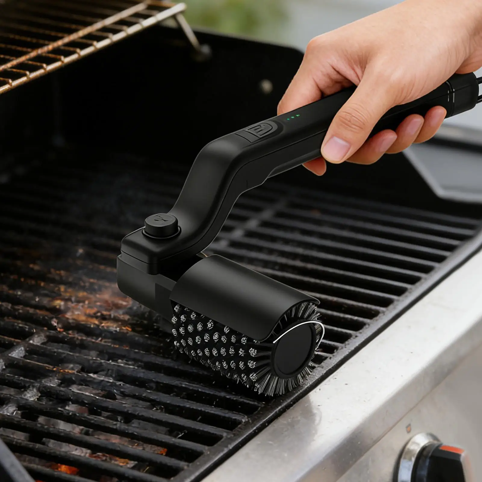 Electric Grill Brush For Outdoor, 3-Speed Power Control, Stainless Steel BBQ Brush,90 Minutes Run Time Min