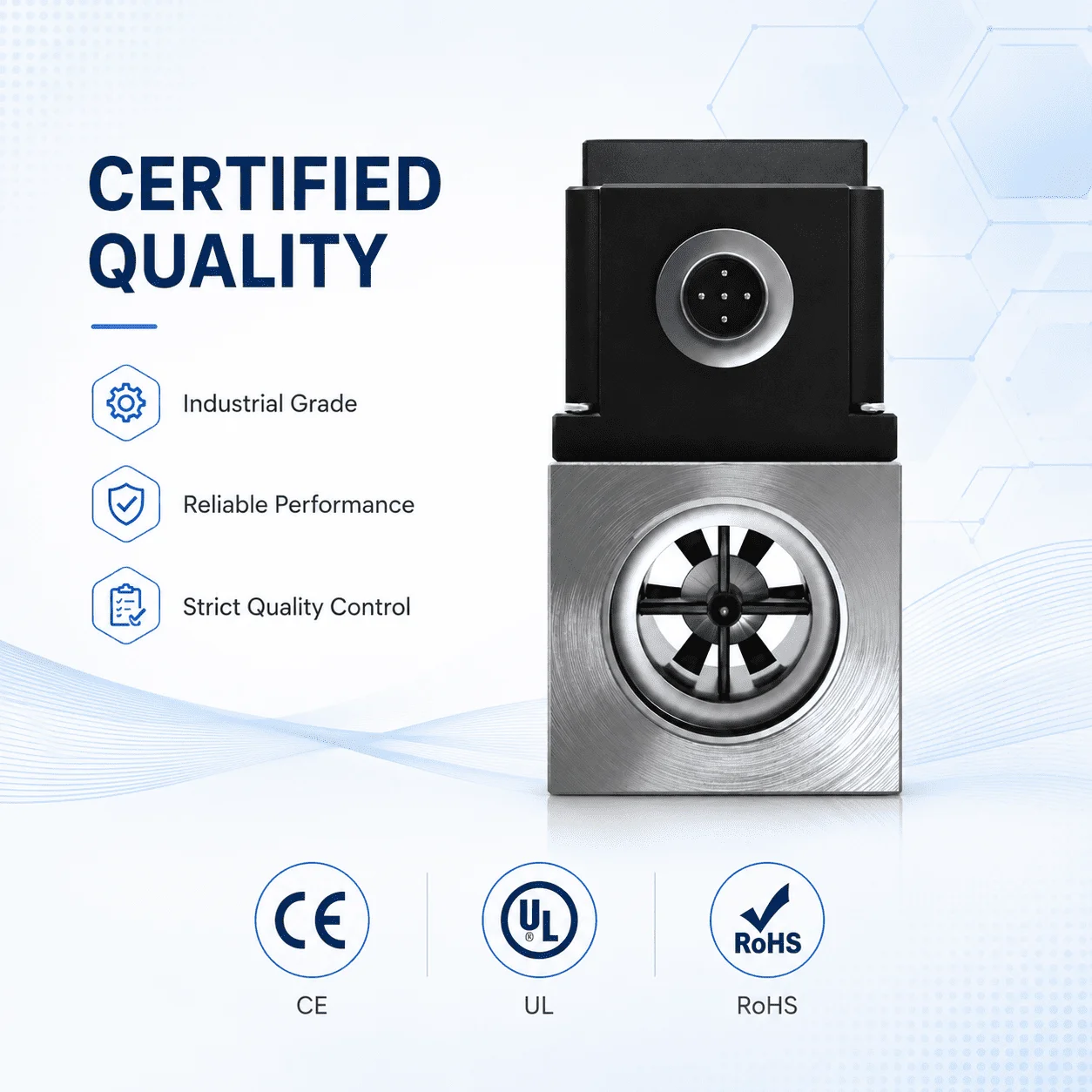 Dual Function Flow Temperature Measuring Micro Turbine Flow Meter 24VDC Power Supply for Lab Oil Water Circulation