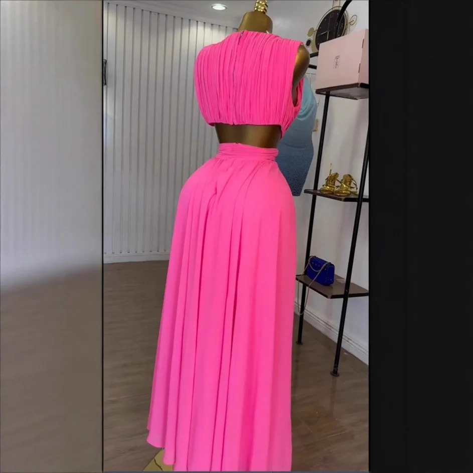 Vestido largo para mujer, Vestidos de playa con cuello en V, ropa de calle Y2k, elegante empalme para fiesta, trabajo nocturno, sin mangas, cintura alta, corte ajustado
