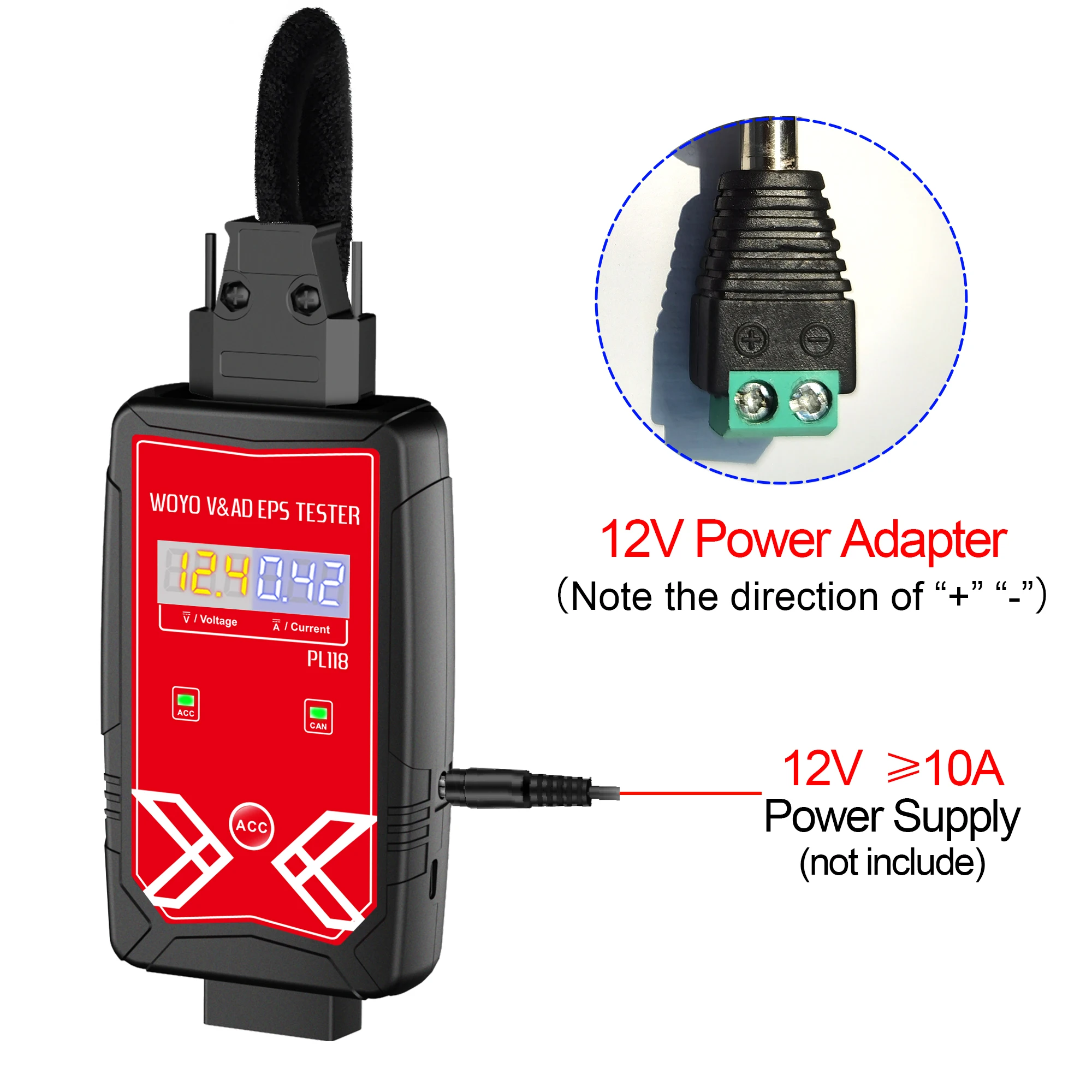 WOYO PL118 لشركة فولكس فاجن وأودي EPS تستر 12 فولت لمنضدة العمل ل Volkswagen ID 3/4/5/6/جولف عجلة القيادة الكهربائية كاشف المحرك #4