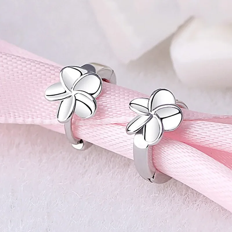 

Серьги-кольца из стерлингового серебра 925 пробы с цветком для женщин, серебряные ювелирные изделия, подарки, модные