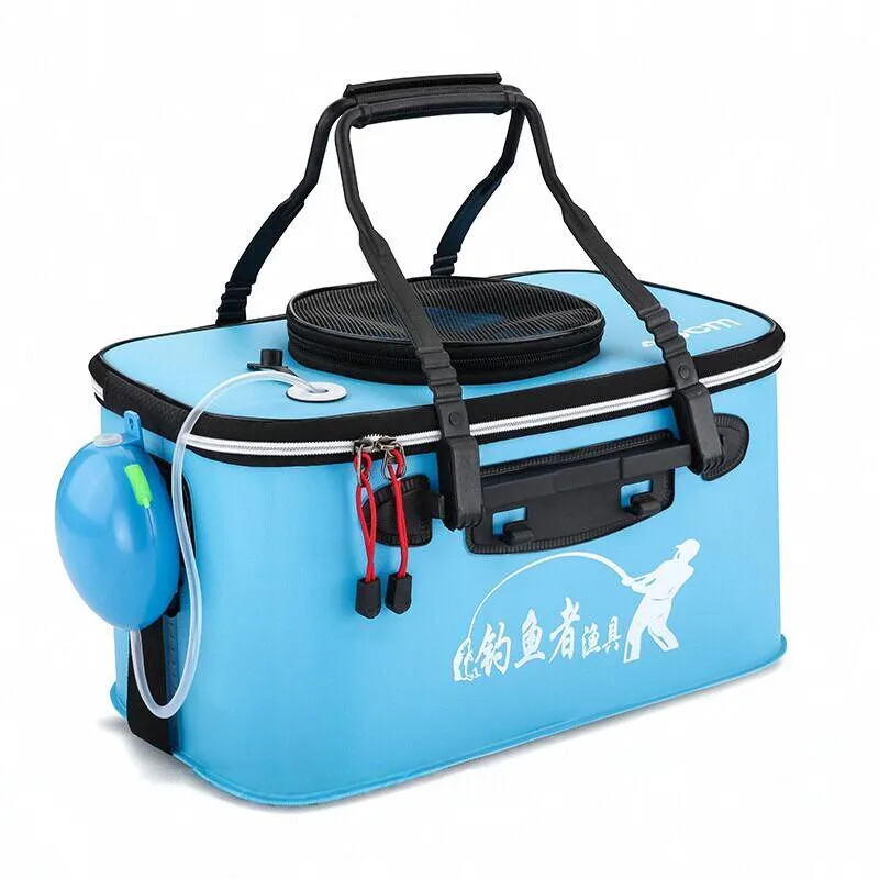 Foldable Integrated Molding Live Fish Container Portable Fishing Live Fish Box Outdoor Fishing Tackle Storage Bucket